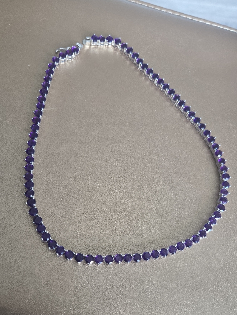 Sterling Silver Amethyst Necklace - Picture 5 of 10